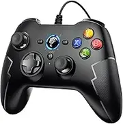 EasySMX PC Controllers – PS3 PC Controller with 2M Cable – Hall Trigger – Joystick with Dual Vibration – Turbo – Compatible with Windows/PS3/Android TV/Android TV Box, Black