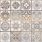 unbraded Wedong 16 Pcs Reusable Stencils,Mandala Stencils Mandala Dot Painting Templates Stencil For Diy Painting Art Scrapbook