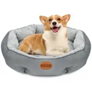 Dog Bed Medium Size Dog, Plush Anti Anxiety Donut Round Orthopedic Pet Mat fo...