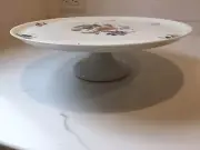 Limoges White with Floral Design Footed Cake Plate/Cake Stand