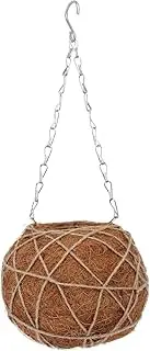 STOBAZA Handmade Coconut Fiber Hanging Basket Wicker Plant Pot Outdoor Decor Wall Hanging Pendant Home Adornment