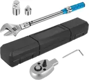 Adjustable Torque Wrench, Open End Torque Wrench 5-60 NM Exchangeable Spanner He