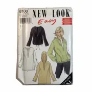 Simplicity 6108 New Look V-Neck Hooded Top Paper Sewing Pattern Uncut