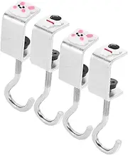 KITANDOVE 4pcs Desk Bag Hooks Portable Under Table Hanger for Schoolbags Handbags Headphones Clamp Fits Various Table Widths
