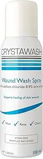 Crystawash Wound Wash Spray - Sterile Saline Irrigation Spray To Wash Minor Skin Wounds. Cuts, Grazes And Scrapes. First Aid Wound Cleaning Spray. 100ml Bottle