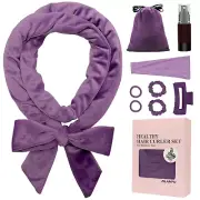 No Heat Curling Rod Headband, Hair Curlers to Sleep in - Purple, 70" Long, Extra