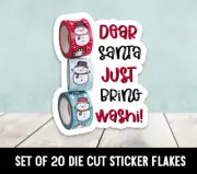 Dear Santa Just Bring Washi Christmas Die Cut Stickers Happy Mail - Set of 20