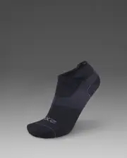 Vectr Ultralight No Show Compression Socks, 2XU, XL, Black/Titanium, Unisex