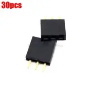 30Pcs Female Header Straight Connector 2.54MM Single Row 1X3 Pins New Ic xs