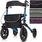 Vive All-Terrain Rollator Walker with 12” Pneumatic Wheels - Padded Seat &
