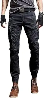 [HanzhuoLG] Pants Men Military Tactical Camouflage Cargo Pants Training Work Camo Combat Army Male Clothing Small Straight Foot Trousers for Men's Blue Camouflage M