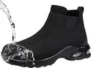 [LARNMERN] Steel Toe Shoes for Men Women Waterproof Work Boots Non Slip Safety Sneakers Slip On Industrial Air Cushion Chelsea Boots