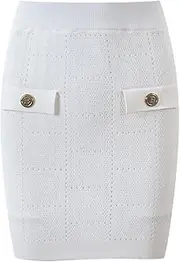 [Fulbant] Summer 2 Piece Outfit Casual V-Neck Long Sleeve Knitted Top+Mini Skirt Two Piece Sets for Women