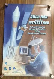 Vintage Lockheed Martin Intelsat 805 Satellite Poster 24 x 36”