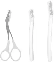 FRCOLOR Eyebrow Scissors Set Complete Grooming Kit Tweezers Comb and Razor for Women's Facial Beauty