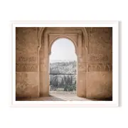 Moorish Vista Framed Printed Wall Art - White