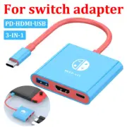 3 in 1 Type C to USB-C 4K HDMI USB 3.0 Hub Adapter Cable For Nintendo Switch