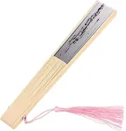 [ANDRESLAD] Hand Fan Chinese Style Large Foldable Bamboo Cloth Dance Fan Handheld Compact Stylish Accessory
