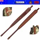 Tourbon Real Leather Rifle Sling Ammo Holder Pouch Finger Rest Padded Gun Strap