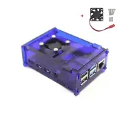 Raspberry Pi 4 Model B Blue Acrylic Case Enclosure Box with Cooling Fan US Stock