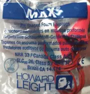Howard Leight Max® Corded Earplugs, NRR 33, 10 Pair (MAX)