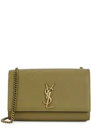 Saint Laurent Kate Medium Leather Shoulder Bag, Shoulder Bag, Olive One Size