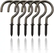 IDEALSV 1-1/2" Bronze Screw Cup Hook Ceiling Hooks 36 Pack Screw-in Light Hoo...