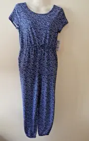 NWT WONDERNATION Girls SS Floral Jumpsuit Size: L (10 - 12)