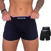 [Wonababi] Boy Shorts Panties - 2 Pack Soft Chafing-Free Genderless Underwear Boxer Briefs