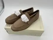 Espirit Britney Camel Loafer Gold Clasp Womens Size 9 M NEW Acedemia Work