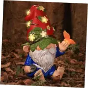 Solar Gnomes Garden Statues for Outside - 10.2" Solar Garden Gnomes Statues -