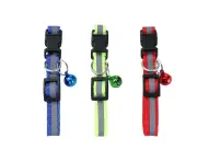 3x Paws & Claws Reflective Breakaway Pet/Cat Collar Nylon w/ Bell 20-30x1cm Astd