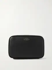 [Smythson] Smythson - Panama Textured-leather Cosmetic Case - Black - One size One size Black