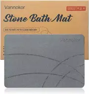 Stone Bath Mat,Diatomaceous Earth Shower mat Non 23.6*15.4inch, Dark Grey