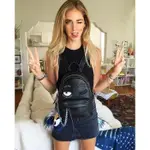 CHIARA FERRAGNI 黑色 小型 搖滾風 金屬 鍊帶 眨眼睛 後背包 有現貨