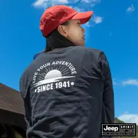 在飛比找momo購物網優惠-【JEEP】女裝 經典北極熊印花長袖T恤(黑色)