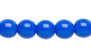 1 Std(67) Czech Druk Glass Opaque Blue 6mm Round Beads with 0.7-1.1mm Hole