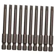 10Pcs Flat Head Screwdriver Bits Magnetic Slotted Tip Screwdriver 5mm / 0.2inch