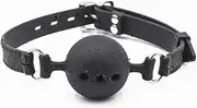 Sillicone Breathable Ball Gag for Sex,SM Toys Bondage Bite Gag Sex Muzzles (Ball Diameter (1.38 inch), Black-1)