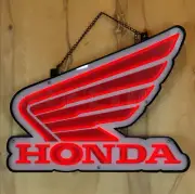 Honda Wings Logo Wall Sign Art Deco Flex LED Neon Look Marquee 25HONDA 24"