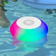 Floating Pool Speaker, 5W Stereo Sound Floating BT Speaker IPX7 Waterproof with RGB Colorful Lights Portable Pool Speaker for Pool Shower Travel