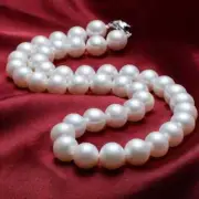 Handmade 10MM white shell pearl necklace knot necklace Crystal Heart Beads
