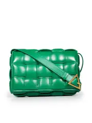 Green Leather Padded Cassette Bag
