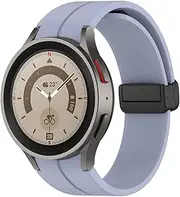 [SUPENG] Strap Compatible with Samsung Watch 4/5 40 44mm Watch 5 Pro 45mm Band Silicone Magnetic Buckle Compatible with Galaxy Watch 4 Classic 42 46mm (Color : Light Blue, Size : Galaxy Watch 5 40mm)