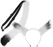 LIFKOME Fox Ear Clip Tail Kit Soft Plush Animal Costumes for Halloween Cosplay Party