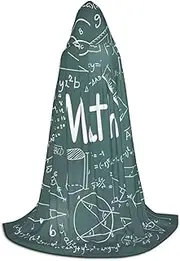 Formulas Shapes Theory Math Lesson Word Print Unisex Hooded Cloak For Carnival Theme Party Decorations Witch