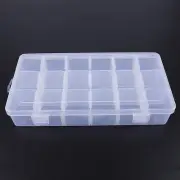 Clear Plastic Organizer Box Case 18 Grids Jewelry Craft Beads Display Storage