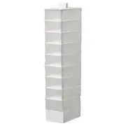 SKUBB storage with 9 compartments, white, 22x34x120 cm