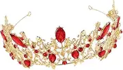 [DRESSOOS] Bride Tiara Bridesmaid Tiara Wedding Bridal Headpiece Hairpiece Wedding Hair Princess Headband Bridal Crown Wedding Tiaras Wedding Wedding Headband Gold Tiara Red