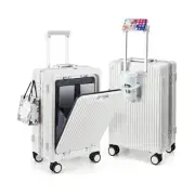 MRPLUM Front Pocket Carry On Luggage,PC Hardside Spinner Wheel Suitcase with ...